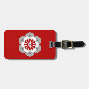 Lotus Flower Mandala, Mörk Red, Grått and White Lu Bagagebricka