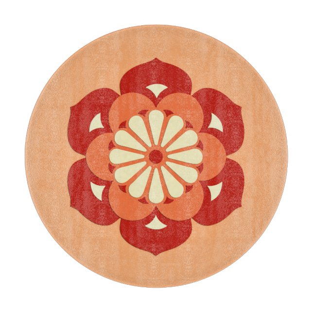 Lotus Flower Mandala, Pastel Orange och Mandarin (Framsidan)