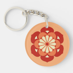 Lotus Flower Mandala, Pastel Orange och Mandarin