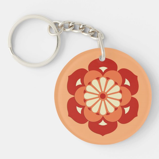Lotus Flower Mandala, Pastel Orange och Mandarin (Framsidan)