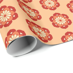 Lotus Flower Mandala, Pastel Orange och Mandarin Presentpapper