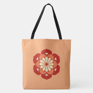 Lotus Flower Mandala, Pastel Orange och Mandarin Tygkasse