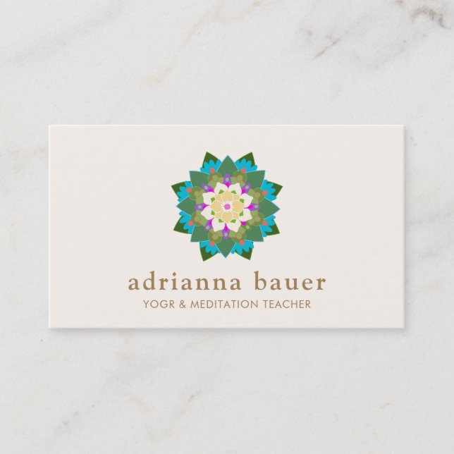 Lotus Flower Mandala Visitkort (Framsida)