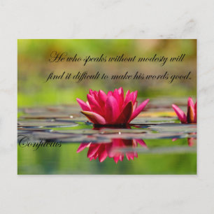 Lotus Flower med Confucius-citattecken Vykort