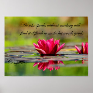 Lotus Flower med Confucius Poster