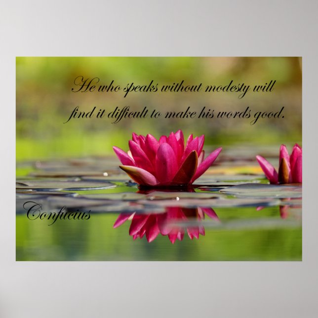 Lotus Flower med Confucius Poster (Framsidan)