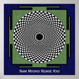 Lotus flower meditation wheel poster