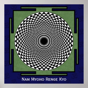 Lotus flower meditation wheel poster