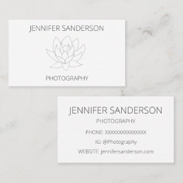 Lotus Flower-minimalistisk fotografi med enkel Ele Visitkort