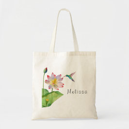 Lotus Flower Monogram Tote Bag Tygkasse