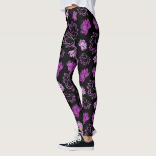 Lotus Flower Mönster i Lila Färg Leggings