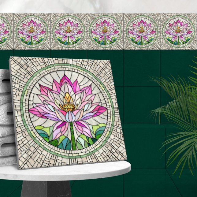 Lotus Flower Mosaic Art Kakelplatta (Skapare uppladdad)