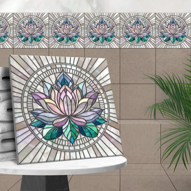 Lotus Flower Mosaic Art Kakelplatta (Skapare uppladdad)