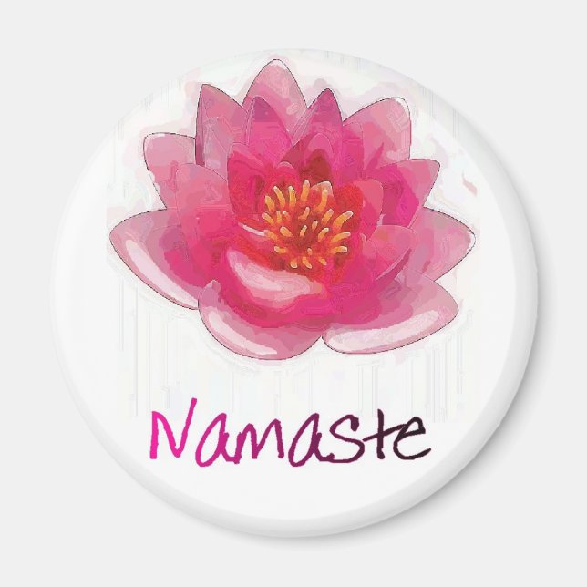 Lotus Flower "Namaste" Yoga Gifts Magnet (Framsidan)
