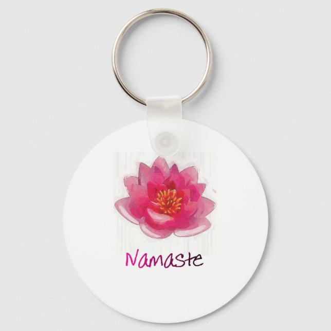 Lotus Flower "Namaste" Yoga Gifts Nyckelring (Framsida)