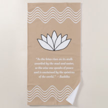 Lotus Flower och Buddha Quote Beach Towel