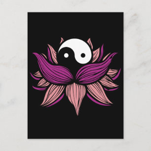 Lotus Flower och Yin Yang Vykort