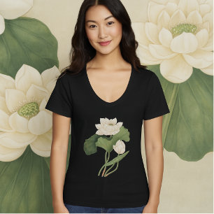 Lotus Flower of Öster India Botanical Art T Shirt