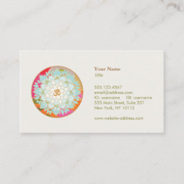 Lotus Flower OM Symbol Yoga Meditation Lärare Visitkort