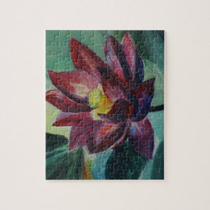 Lotus Flower Painting Photo Puzzle med Gift Box Pussel