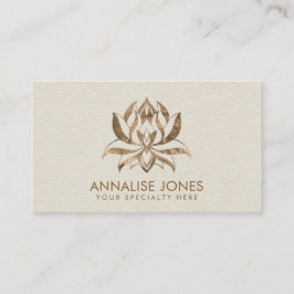 Lotus Flower - pastel guld på canvas Visitkort