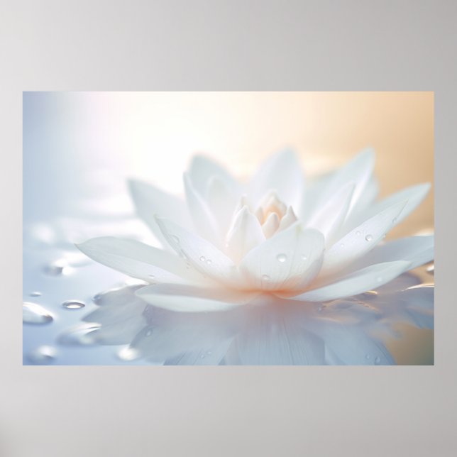 Lotus Flower Petal Nature Serene Lugn Poster (Framsidan)