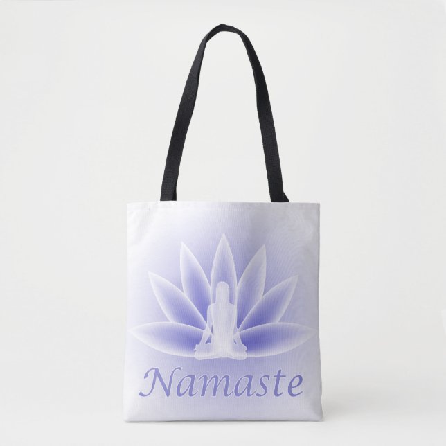 Lotus Flower Pose Namaste Tote Tygkasse (Framsida)