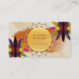 Lotus Flower Rainbow Decorative Yoga Holistic Visitkort