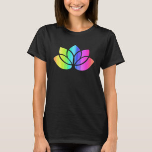 Lotus Flower Rainbow Yoga Namaste Meditation Women T Shirt