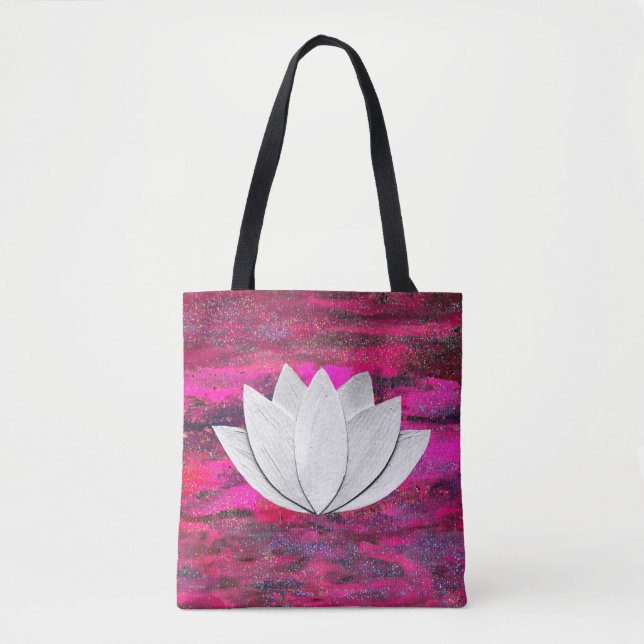 Lotus Flower Rosa Galaxy Tote Bag Tygkasse (Framsida)