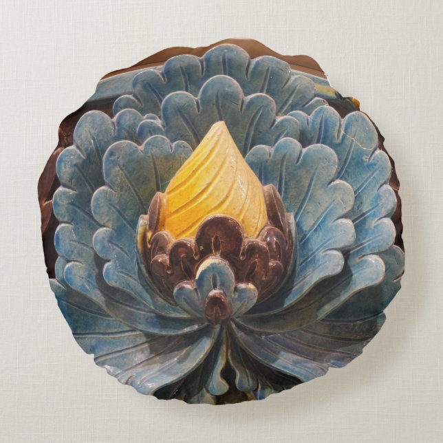 Lotus Flower Round Pillow Rund Kudde (Baksidan)