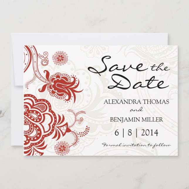 Lotus Flower Save Date Spara Datumet (Framsida)