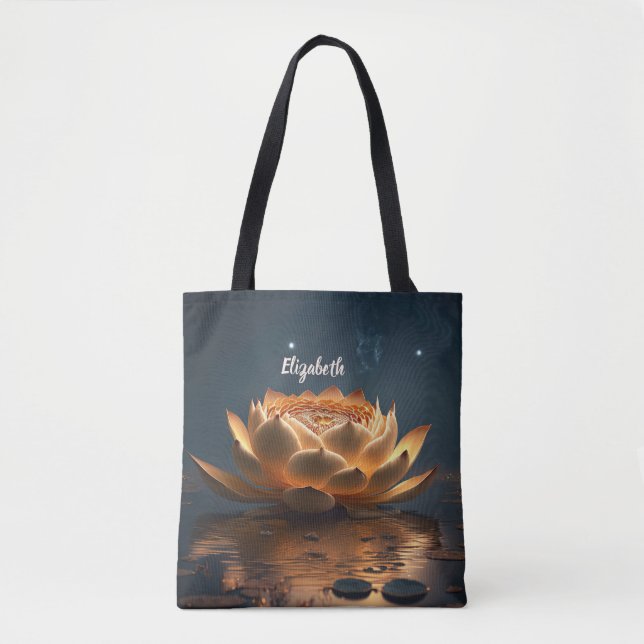 Lotus Flower Sjö Mörk Tygkasse (Framsida)