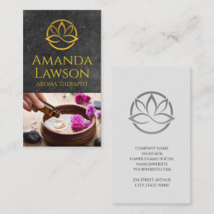 Lotus Flower Skivbakgrund Aroma Oils Visitkort