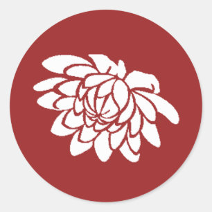 Lotus Flower Sticker (röd) Runt Klistermärke