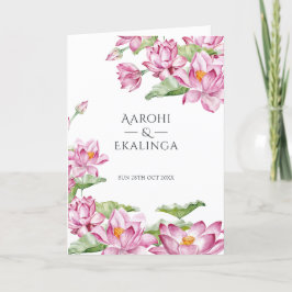 Lotus Flower Taj Mahal Indian Bröllop Program