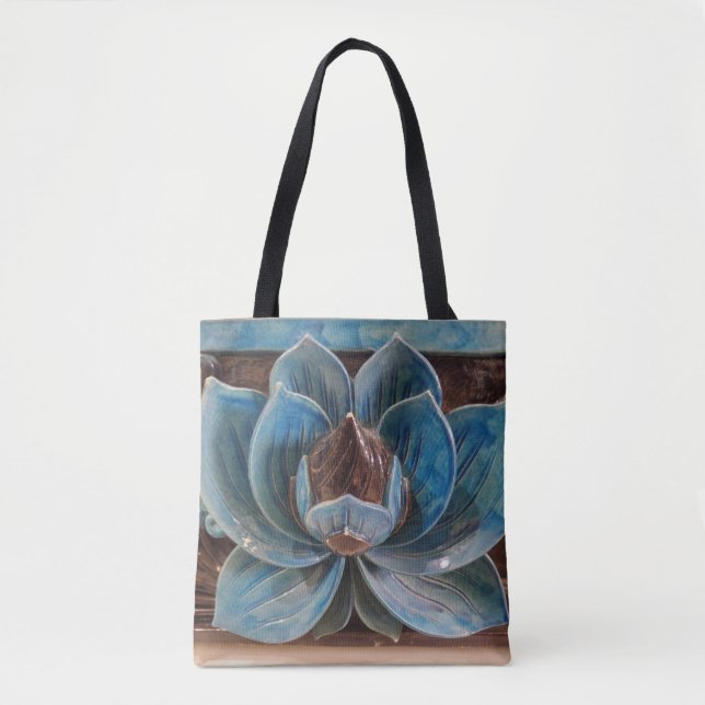 Lotus Flower Tote Bag Tygkasse (Framsida)