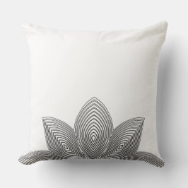 Lotus Flower Tribal Lumbar Pillow Kudde