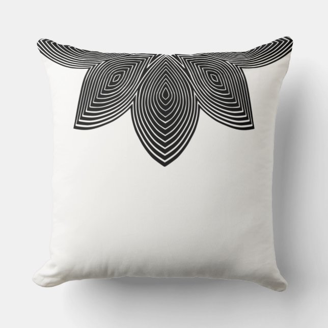 Lotus Flower Tribal Lumbar Pillow Kudde (Framsida)