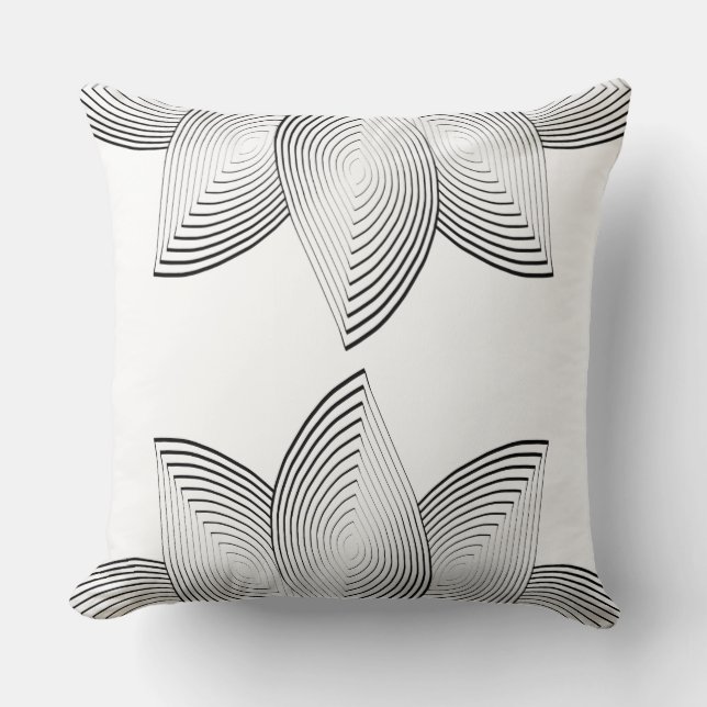 Lotus Flower Tribal Lumbar Pillow Kudde (Framsida)