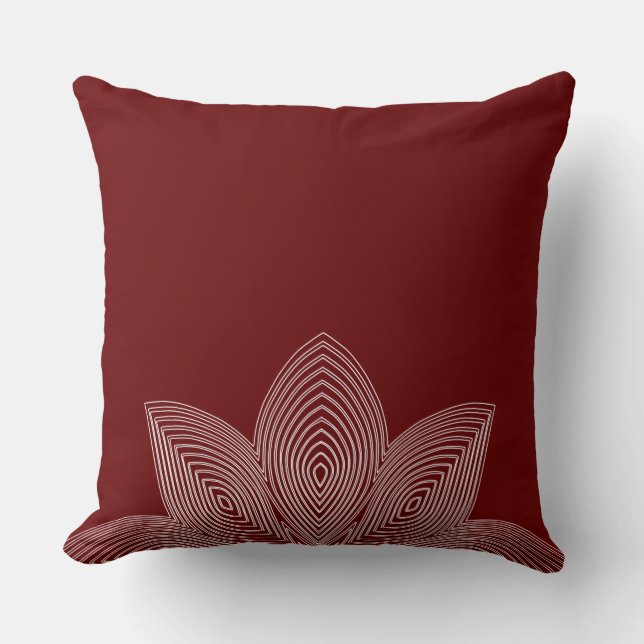 Lotus Flower Tribal Lumbar Pillow Kudde (Framsida)