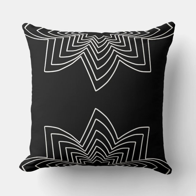 Lotus Flower Tribal Lumbar Pillow Kudde (Framsida)