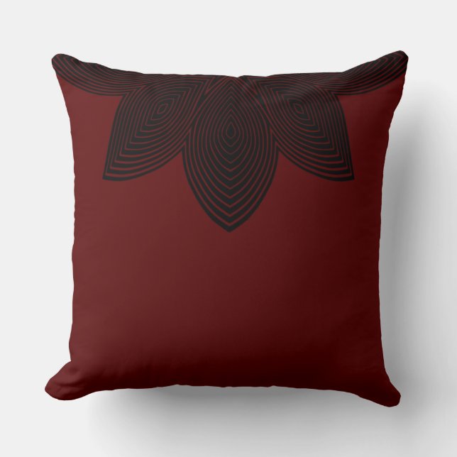 Lotus Flower Tribal Lumbar Pillow Kudde (Framsida)
