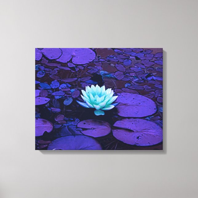 Lotus Flower Turcos Lila Pond Zen Canvastryck (Framsida)
