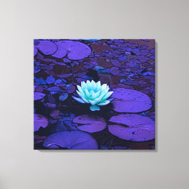Lotus Flower Turcos Lila Pond Zen Canvastryck
