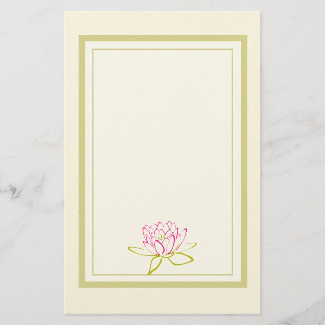 Lotus Flower / Vatten Lily Illustration Brevpapper (Framsida)