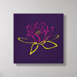 Lotus Flower / Vatten Lily Illustration Canvastryck