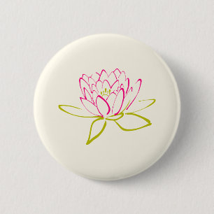 Lotus Flower / Vatten Lily Illustration Knapp