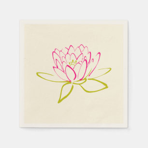 Lotus Flower / Vatten Lily Illustration Pappersservett
