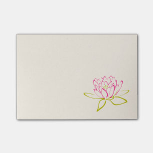 Lotus Flower / Vatten Lily Illustration Post-it Block